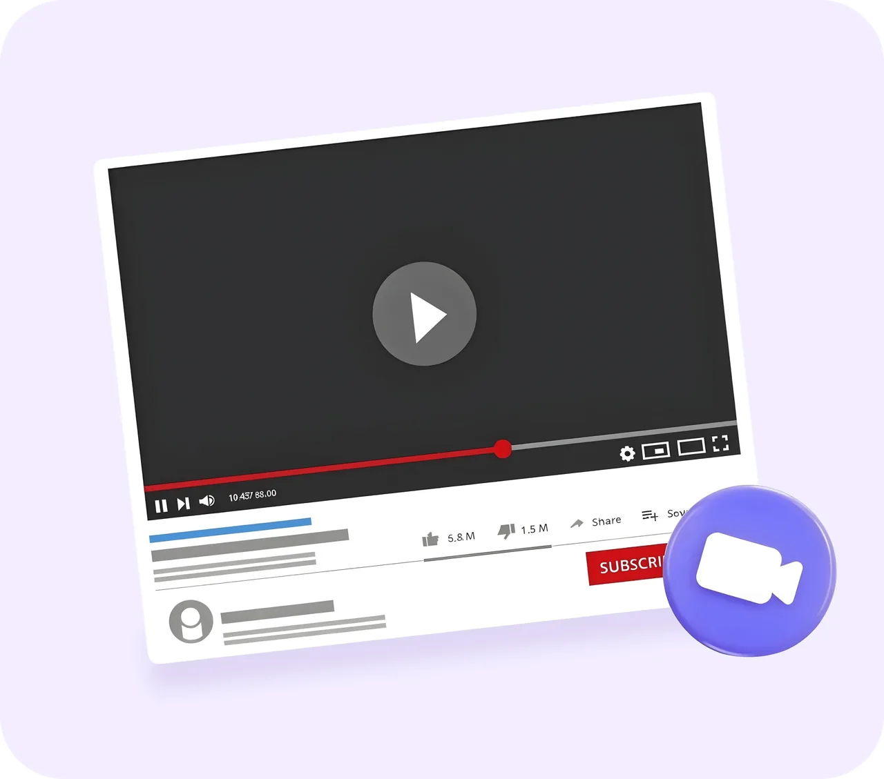 Видеоплеер YouTube с камерой