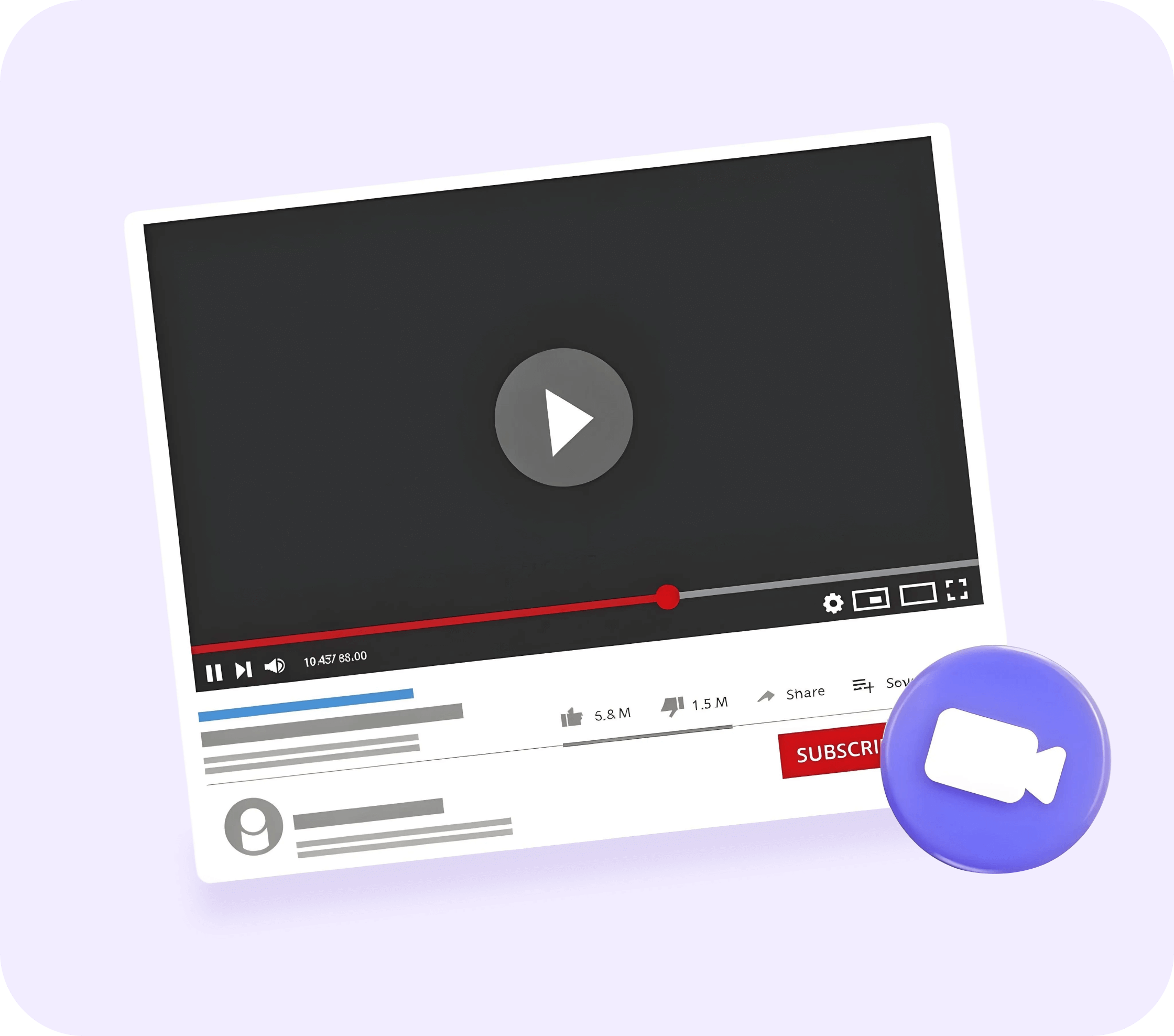 Видеоплеер YouTube с камерой